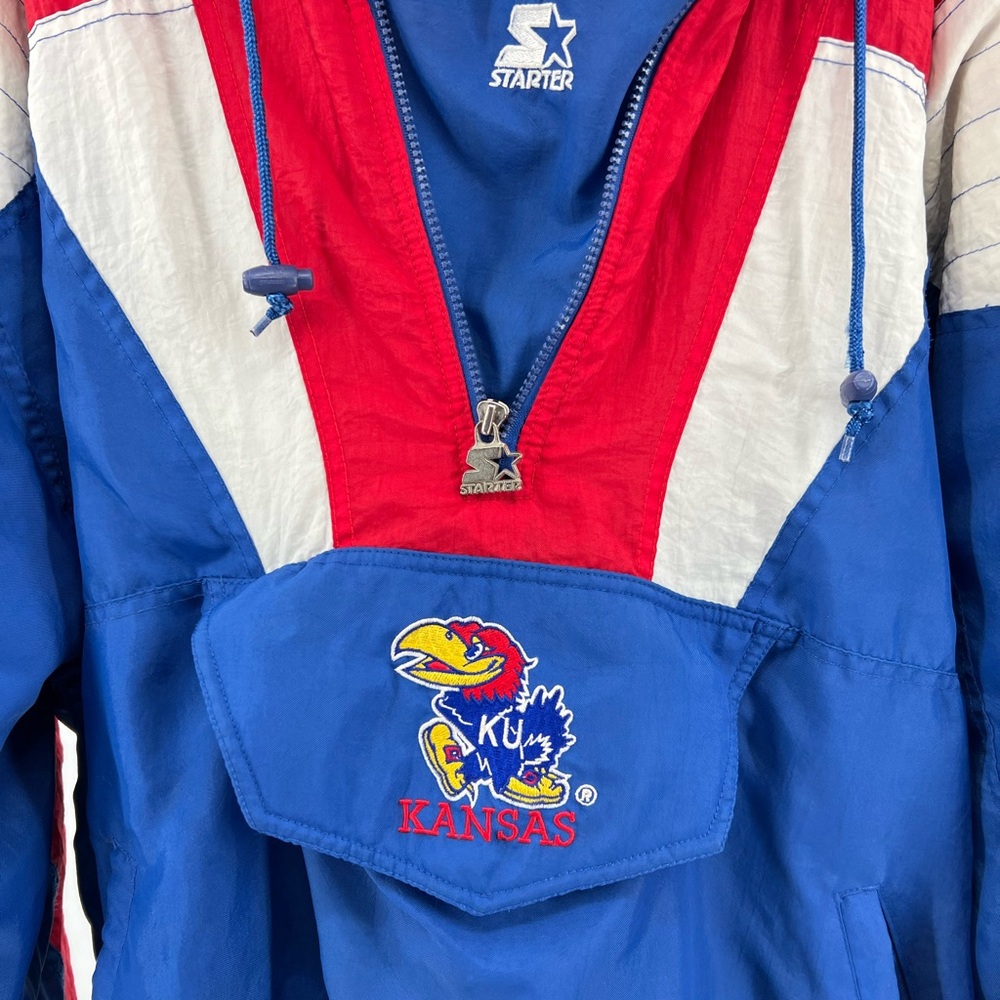 KU University of Kansas VTG Starter jacket coat pullover puffer sports outdoor - Picture 4 of 15